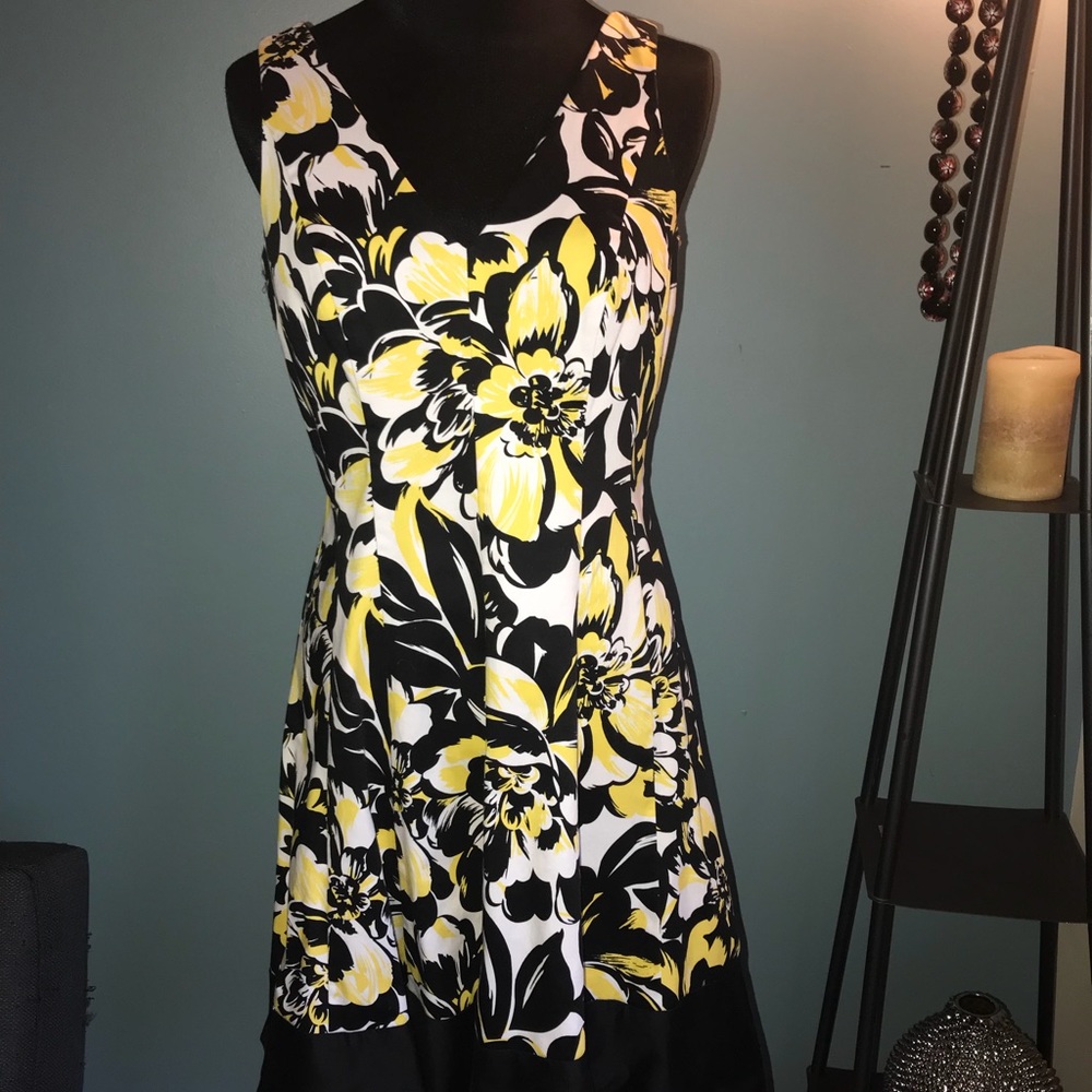 Beautiful black and yellow floral dress